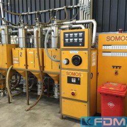 Material feed - Granulate drying unit - SOMOS RD 140 Zentraltrockner m. 4 Trichter