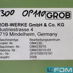 Bohrwerke / Bearbeitungszentren / Bohrmaschinen - Bearbeitungszentrum - Horizontal - GROB G300